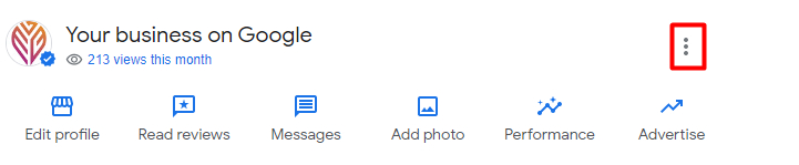 google business profile menu